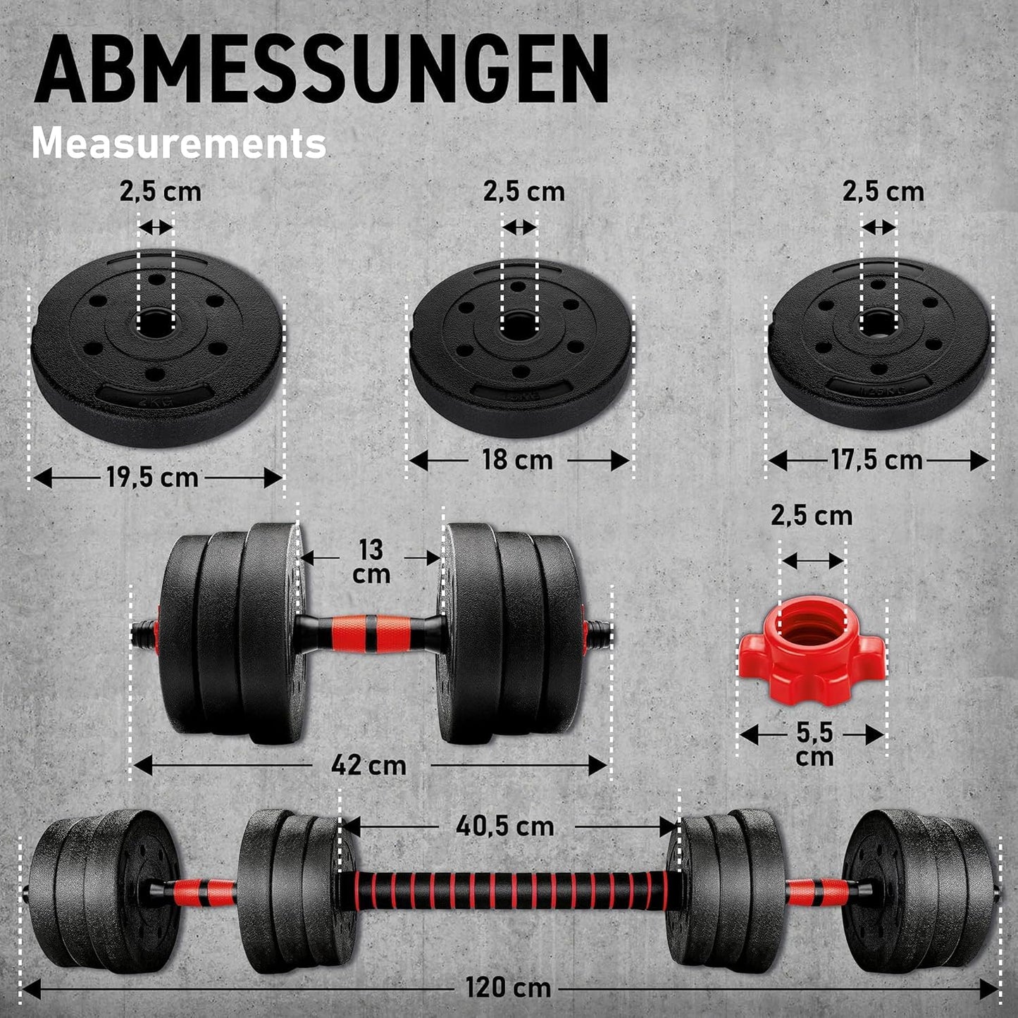 Anchor's Adjustable 20kg Dumbbells Weights set for Men Women, Dumbbell hand weight Barbell Perfect for Bodybuilding fitness weight lifting training home gym equipment free weights (20)