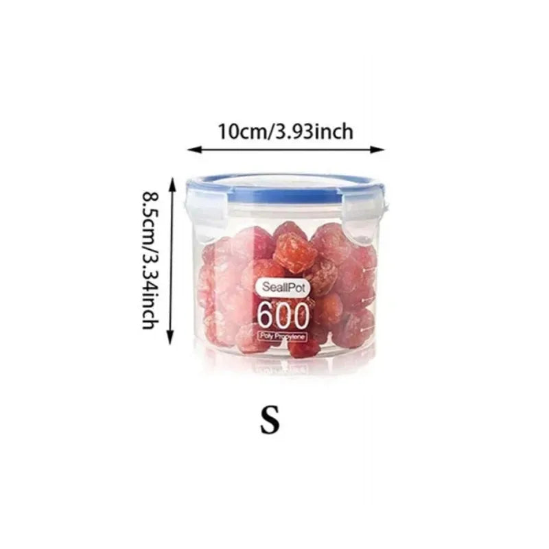 Plastic Food Storage Containers Transparent Rice Dispenser Bucket Cereals Boxes Jars for Bulk Kitchen Organizer Accessory