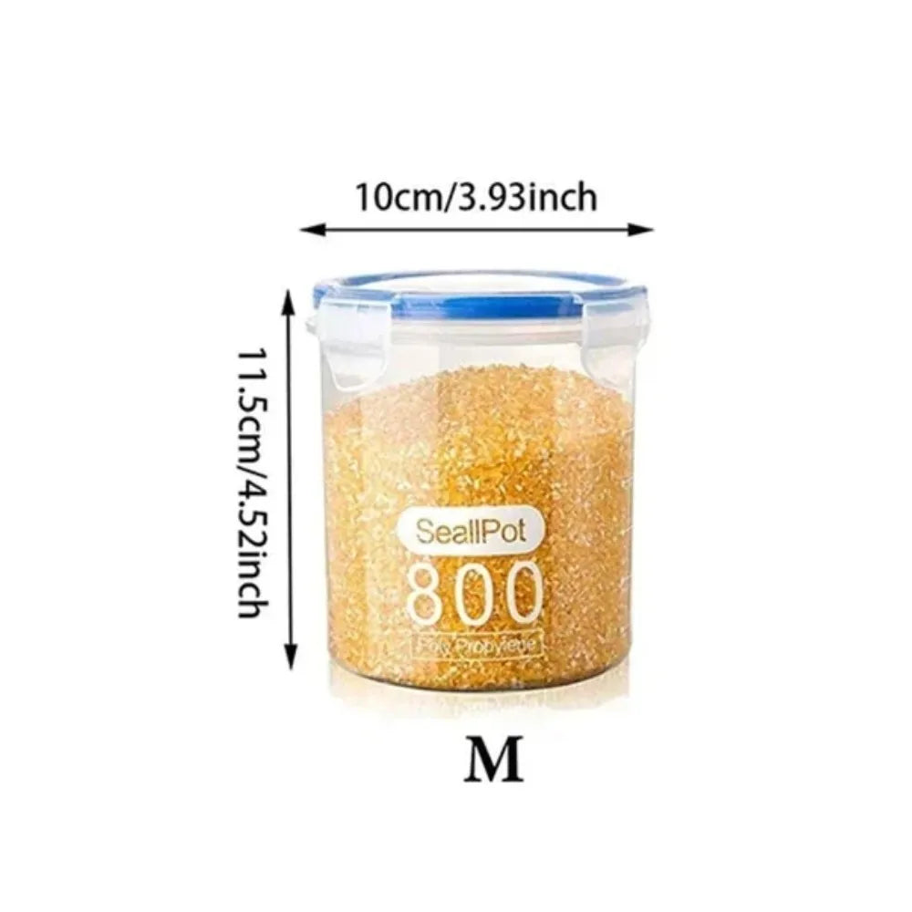Plastic Food Storage Containers Transparent Rice Dispenser Bucket Cereals Boxes Jars for Bulk Kitchen Organizer Accessory