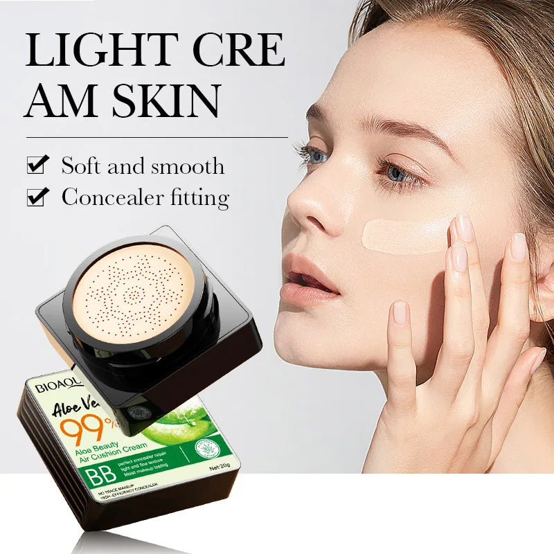Aloe Air Cushion Foundation CC Cream Water Feeling Flawless BB Cream Moisturizing Oil Control Smooth Natural Concealer