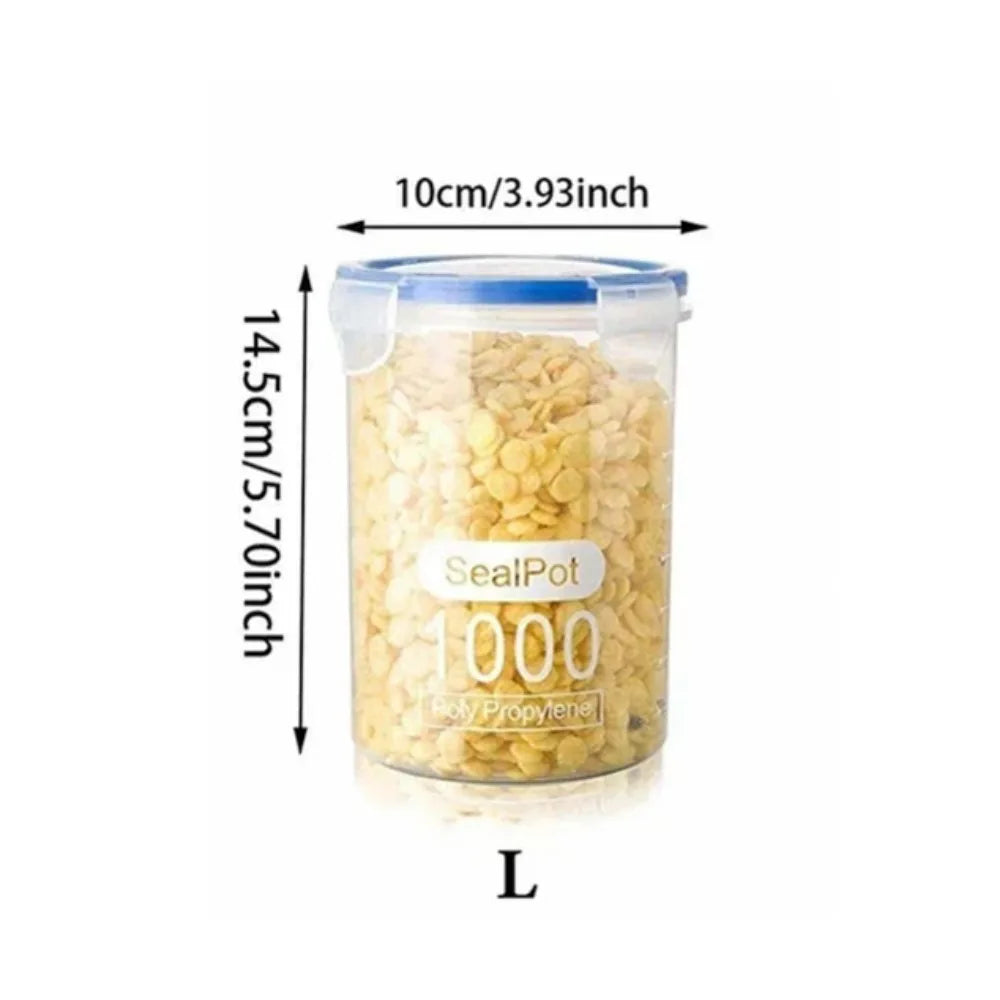 Plastic Food Storage Containers Transparent Rice Dispenser Bucket Cereals Boxes Jars for Bulk Kitchen Organizer Accessory