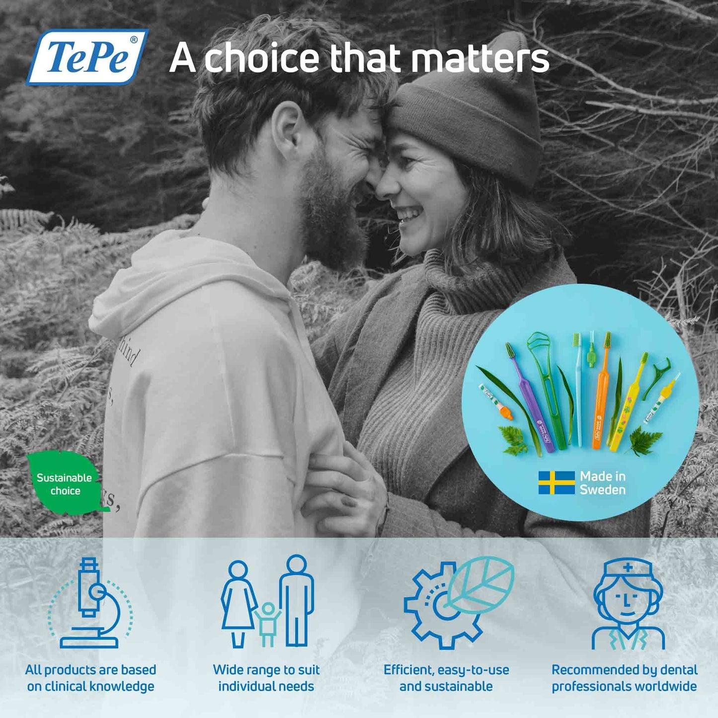 TePe Interdental Brush, Original, Red, 0.5mm/ISO 2, 8pcs, efficient Cleaning Between Teeth, Plaque Remover and Dental flosser for Narrow Gaps